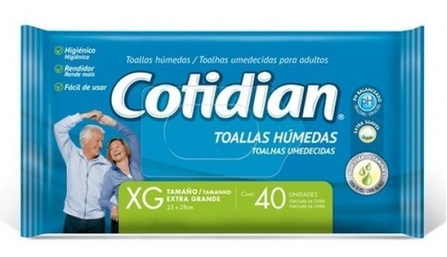 Toallitas Humedas Adultos Cotidian X 40