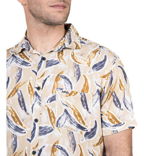 Camisa M/c Bowery Estampada Viscosa Regular Fit