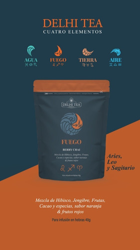 Imagen 2 de 5 de Te Hebras Delhi Tea Fuego - Ginger Pu Erh Doypack X 40g
