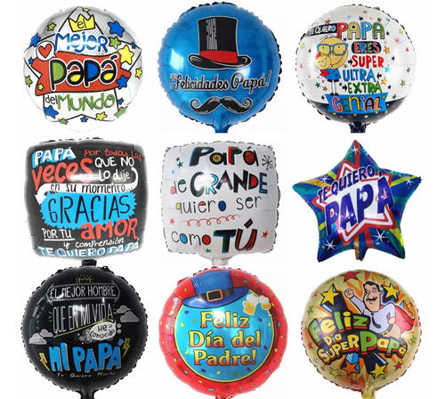 Set 50 Globos Metálicos 45cm Día Del Padre Nuevos Diseños