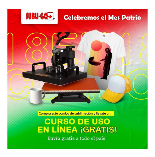 Imagen 2 de 9 de Plancha Combo Kit 8 En 1 38x38 Tlp Sublimacion + Impresora + Regalos Mp