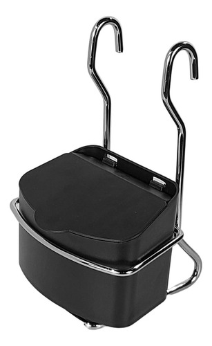 Saleiro Preto 500g Com Suporte Cromado Barra Parede Cozinha