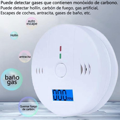 2pcs detector gas Lp natural humo Inalámbrico color blanco Sumlin