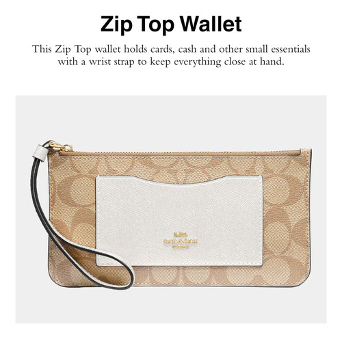 Cartera De Pulsera Wallet Coach Signature De Pvc Con Cierre