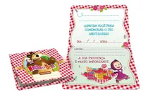 Comprar Convite Tema Masha E O Urso Picnic Piquenique Pic Nic 16 Uni
