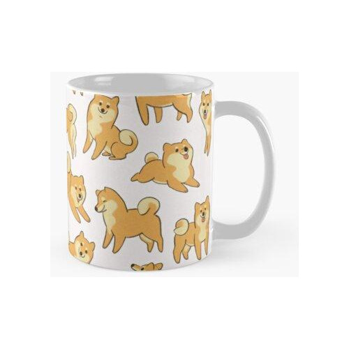 Taza Bocetos Juguetones De Shiba Inu Calidad Premium