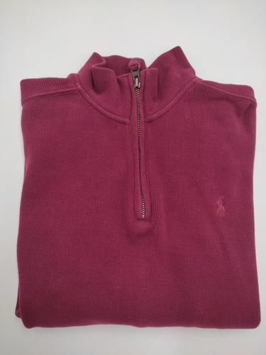 Suéter Ralph Lauren Kids Vino Zipper Cuello Alto 10/12 