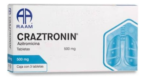 Craztronin (azitromicina) 500 Mg Caja C/3 Tabletas
