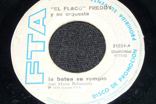 Jch- El Flaco Freddy Roland Y Orq. La Batea Se Rompio 45 Rpm