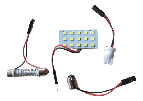 Luz Techo Auto Placa Tarjeta Led Con 3 Adaptadores 12 Volt