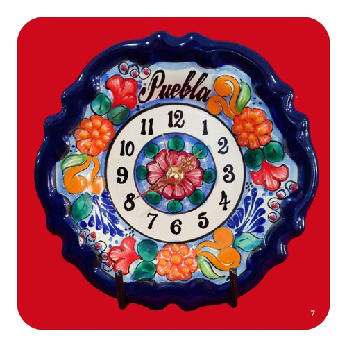 Imagen 1 de 2 de Reloj Talavera Poblana Barroco Color C/ Puebla 18 Cm M7 Rlj