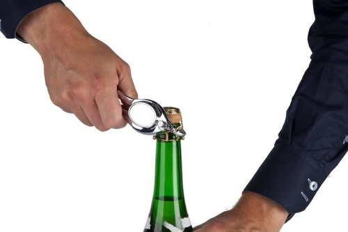 Imagen 2 de 3 de Abridor Champagne Vacuvin Sacacorcho Botella Acero Inox.