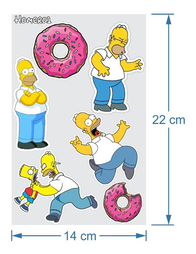 Calcos Stickers Vinilo Los Simpsons Pack X 2 Planchas