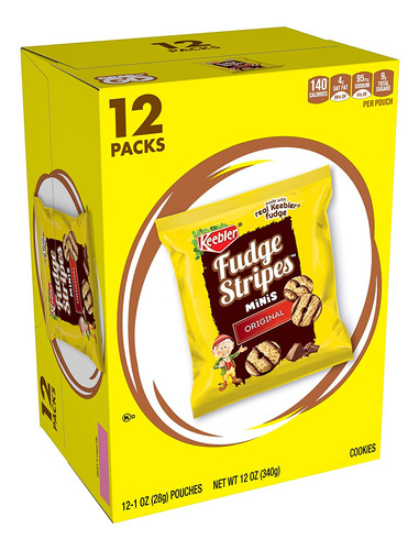 Keebler Fudge Stripes Mini 12 Paq. 340grs.