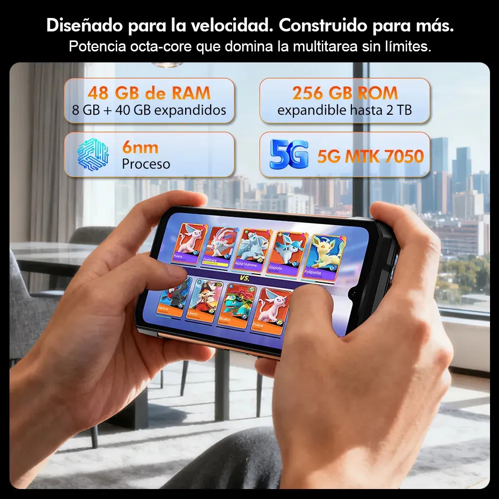 DOOGEE S200E 5G AI Celular Resistente Android 16,Pantalla Trasera Multifunción de 1,32",48GB+256GB/2TB,100MP+20MP Teléfono Robusto,10100mAh 33W,6.72" FHD+120Hz con Auriculares,NFC/Face ID/WiFi6/IP68 G