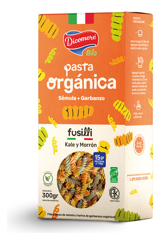 Pasta Fusilli Organico Tricolor - Dicomere
