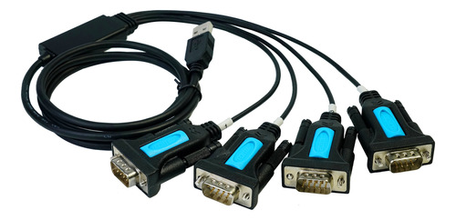 Adaptador 4 Puerto Ftdi Chip Usb Serie Rs232 Db9 Cable 9