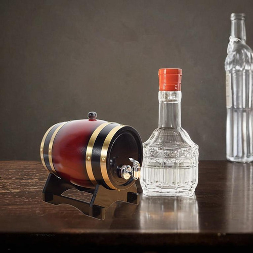 Barril De Vino Envejecido Con Soporte Y Vino Tinto 3l