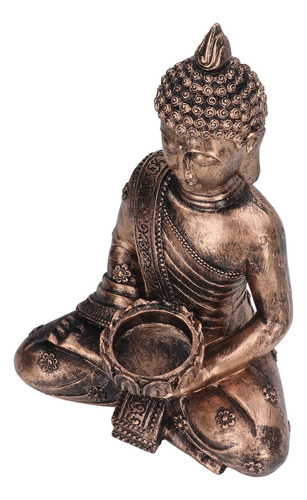 Soporte De Vela De La Estatua De Buda De 12 Pulgadas Cobre D