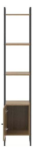 Estante Com 1 Porta Voss 40 Cm - Freijó C/ Preto Fosco Cor Preto/freijó