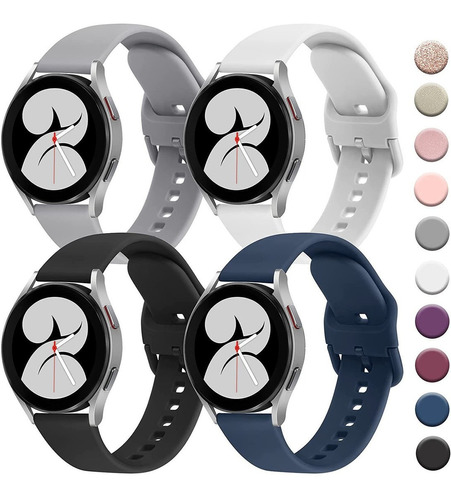 Mallas Para Samsung Galaxy Watch 4 Pack 4 Colores De Silicon
