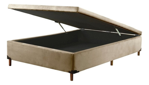 Base Box Baú Casal 138cm X 188cm Suede Infinity Hr Gh