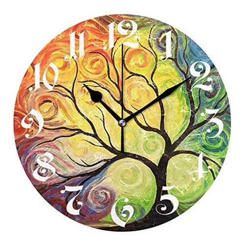 Reloj De Pared Con Diseño De Árbol De La Vida