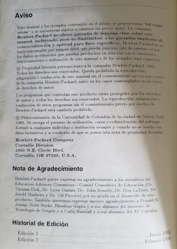 Serie Hp 48 Guía De Usuario San Telmo / Belgrano (Usado)