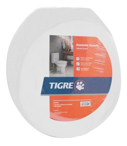 Tampa Vaso Sanitário Almofadado Tigre Branco - Promoção