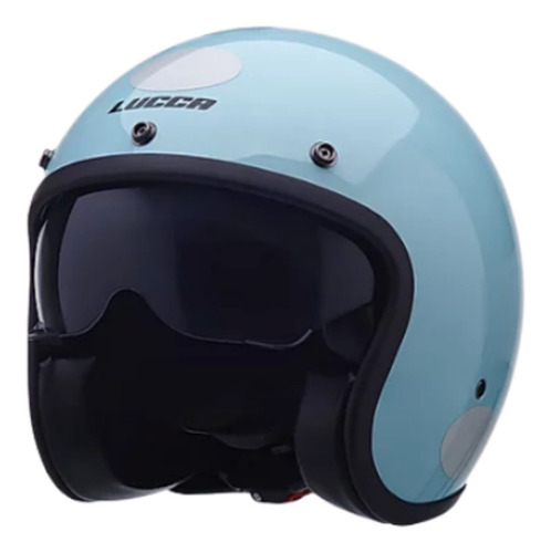 Capacete Lucca Sublime Candy Blue Com Viseira Solar Interna