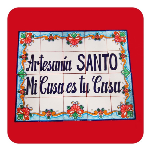 Imagen 4 de 4 de Retablo De Talavera Poblana Personalizado 50x40 Cm Mural