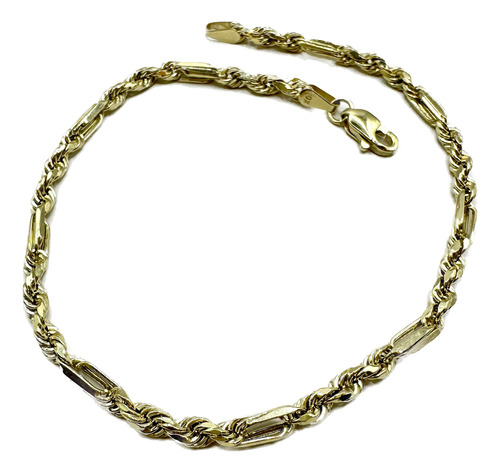 Pulsera De Hombre Torzal Figaro 3mm Oro 10k Duodeluxejoyas®