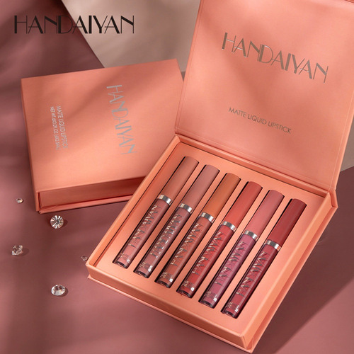 Kit de lápiz labial líquido mate cosmético de larga duración Handaiah
