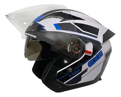 Casco Moto Semi Integral Edge Ibiza T-rox Acabado Brillante