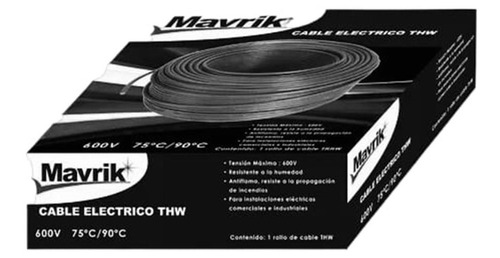 Cable Calibre 14 Color Negro 100 Mts Mavrik 5947