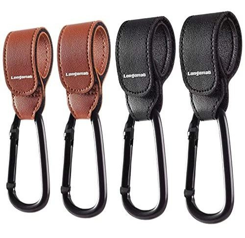 Ganchos Cochecito Bebé 4-pack, Universal, Negro/marrón