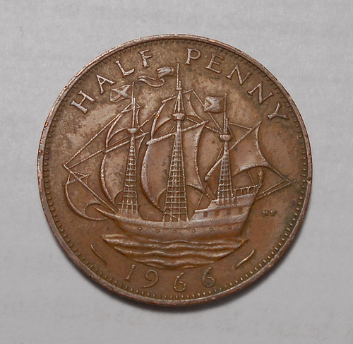 Gran Bretaña Half Penny 1966 - Isablel Il - Km#896