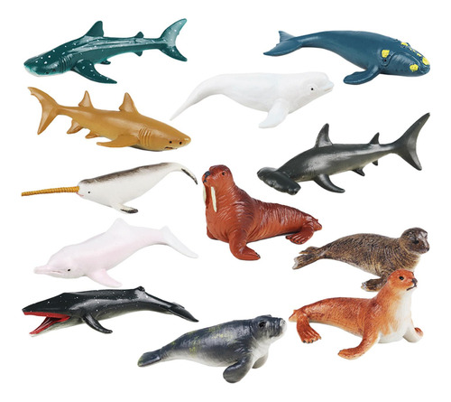 12x Figuras De Animales Marinos, Juguetes, Regalos Del Día