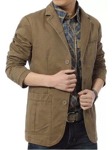 Chaqueta Tipo Blazer De Algodón Moderna E Informal Para Hombre Talla Grande