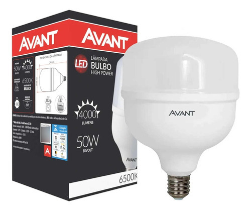 Kit 5 Peças Lampada Bulbo Led 50w Alta Potência Luz Branca