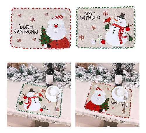 Mantel Individual Para Decoración Rectangular, Cena, Navidad