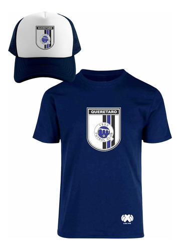 Kit Playera + Gorra Modelo Gallos Blancos Querétaro Liga Mx