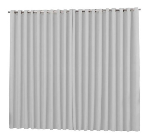 Cortina Ludatex Blecaulte Ojales Cor branco gelo lisa Tamanho 230 cm x 400 cm