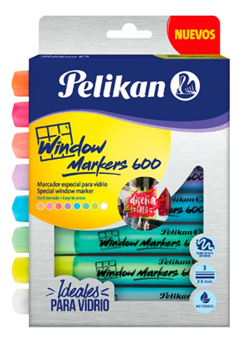 Marcadores Pelikan Window Tintas Luminosas Vidrio Y Tableros