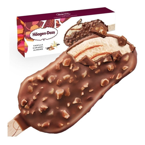 Paleta De Helado Haagen Dazs Vainilla Caramel Almond 80 Ml.