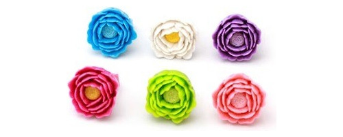 Anillos Flores Rosas 6 Colores Pack X 24 Unidades