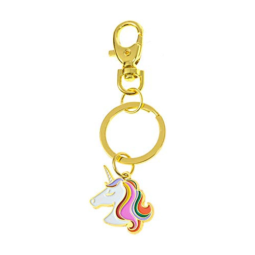 Feb.7 Colorido Arco Iris Unicornio Pony Keychains Decoración