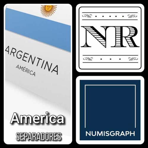 Imagen 1 de 5 de Separadores - Bandera + Pais - 5 X 5 - Numisgraph - America