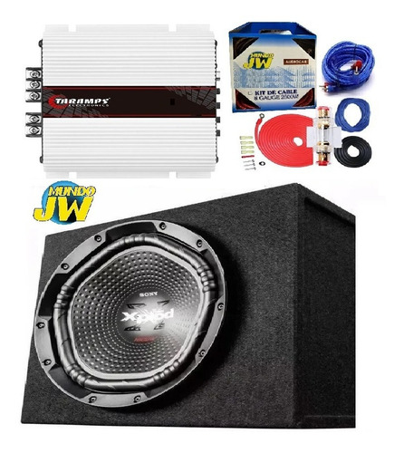 Combo Sony Subwoofer 1800w + Pote Taramps + Caja Slim Gnc