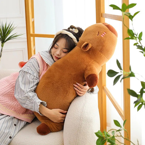 For Almohada De Felpa De Peluche Capibara Larga Para 90cm